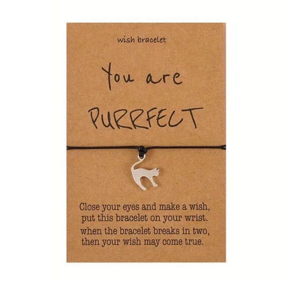 "YOU ARE PURRFECT" Rope Bracelet - Picture 1 of 8